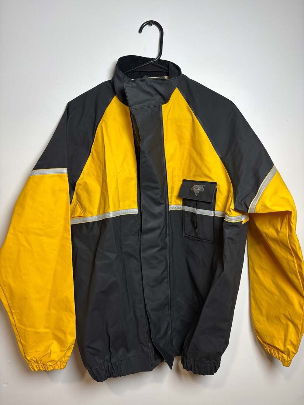 Nelson-Rigg AX-1 Vented Rain Suit Motorcycle Jacket Yellow Black Size M
